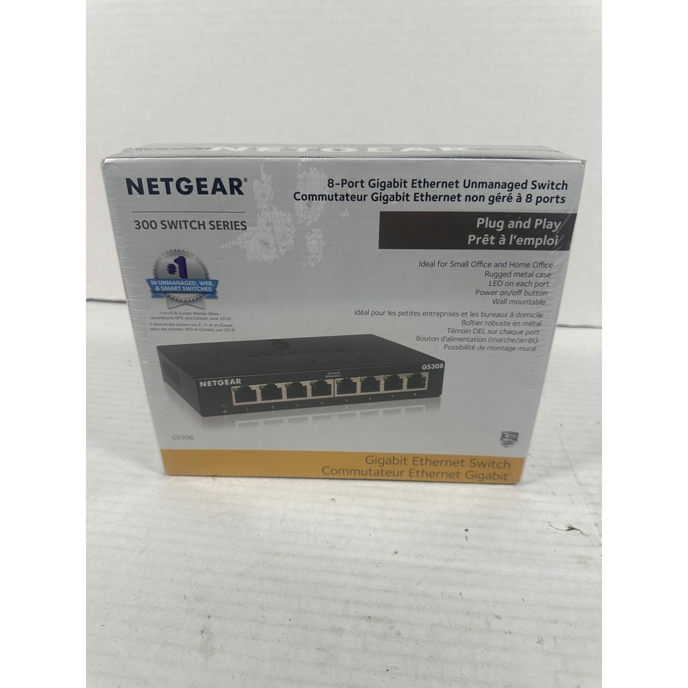 Netgear GS308 8-Port Gigabit Ethernet Unmanaged Switch 300 Series Metal 300PAS